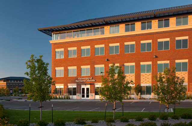 UNC Loveland Center at Centerra main entrance from exterior