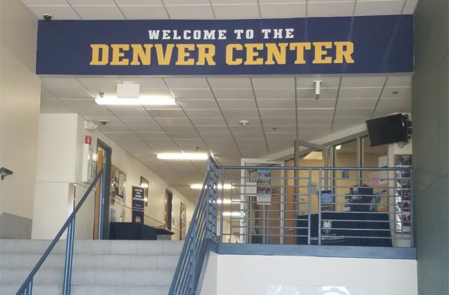 Denver main entrance showing welcome banner