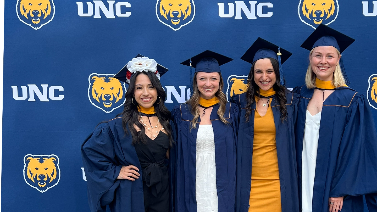 UNC Dietetics MS with Dietetic Internship graduates with Dietetic Internship Program Coordination Specialist Brianna Williams Bock.