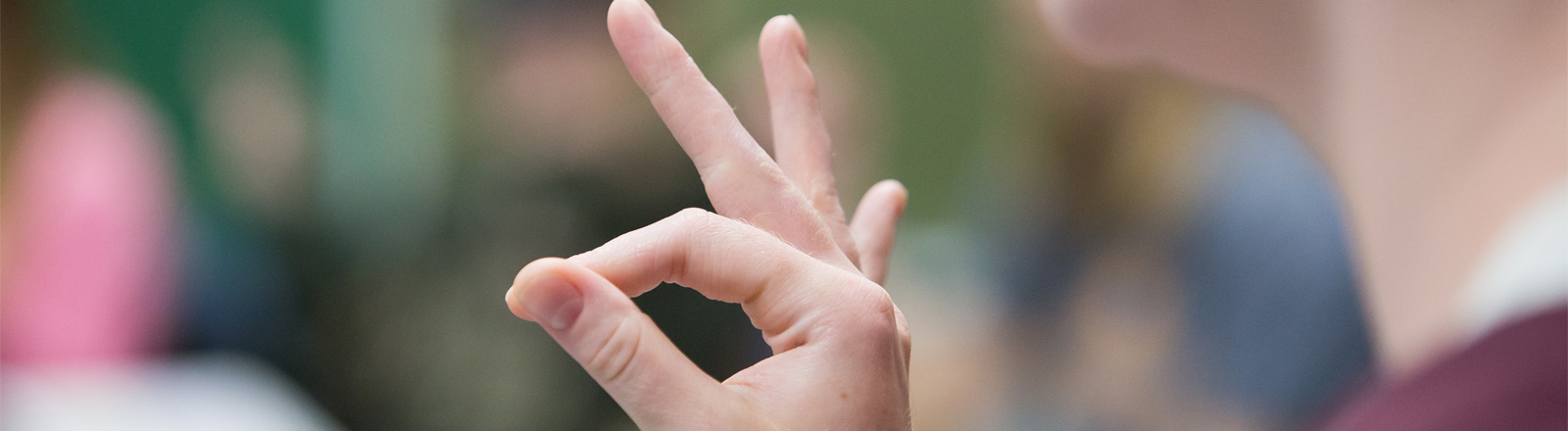 Photo of ASL sign for F