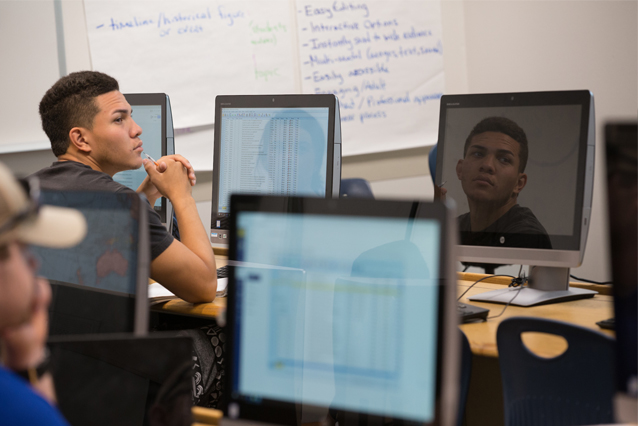 Photo of UNC Student in Classroom