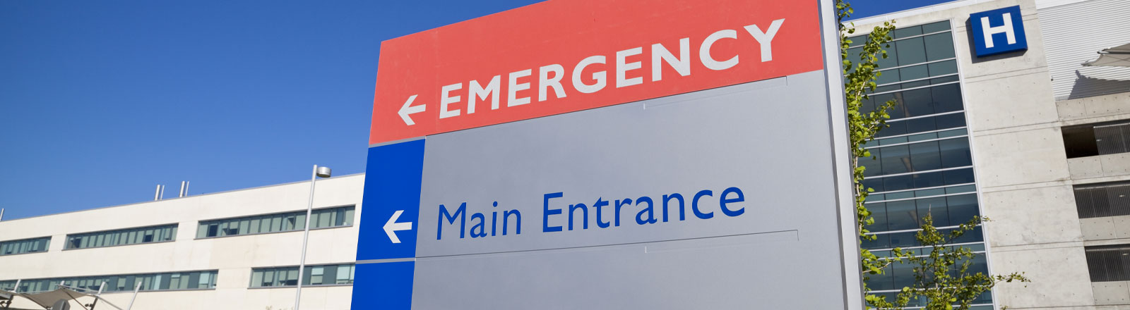Photo of hospital emergency entrance sign
